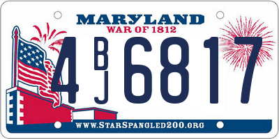 MD license plate 4BJ6817