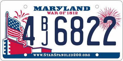 MD license plate 4BJ6822