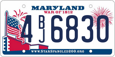 MD license plate 4BJ6830