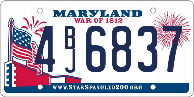 MD license plate 4BJ6837