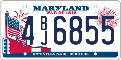 MD license plate 4BJ6855