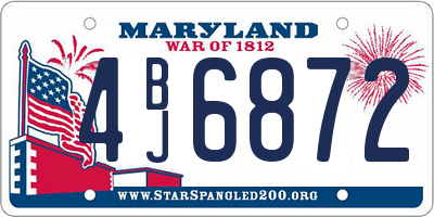 MD license plate 4BJ6872