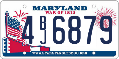MD license plate 4BJ6879