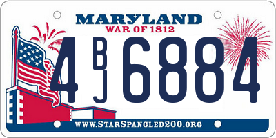 MD license plate 4BJ6884