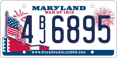 MD license plate 4BJ6895