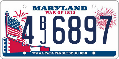 MD license plate 4BJ6897