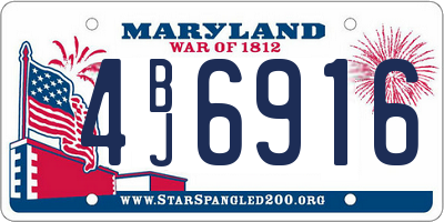 MD license plate 4BJ6916