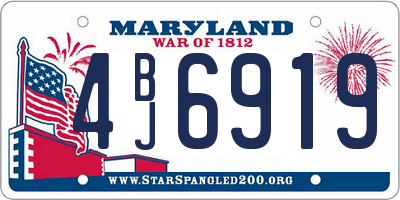 MD license plate 4BJ6919