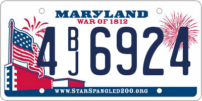MD license plate 4BJ6924