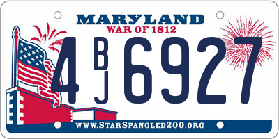 MD license plate 4BJ6927