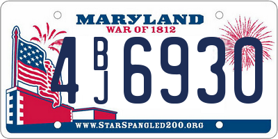 MD license plate 4BJ6930