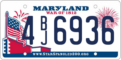 MD license plate 4BJ6936