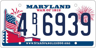MD license plate 4BJ6939