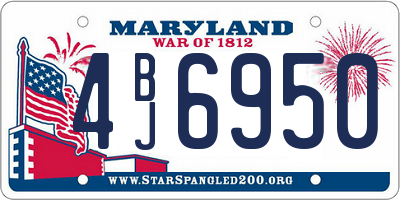 MD license plate 4BJ6950