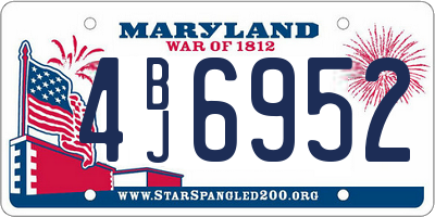 MD license plate 4BJ6952