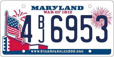 MD license plate 4BJ6953
