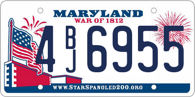 MD license plate 4BJ6955