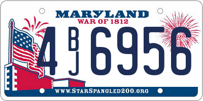 MD license plate 4BJ6956