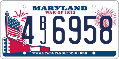 MD license plate 4BJ6958