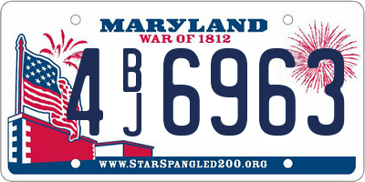 MD license plate 4BJ6963