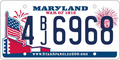 MD license plate 4BJ6968