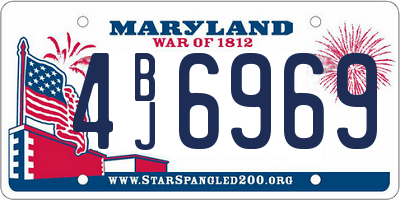 MD license plate 4BJ6969