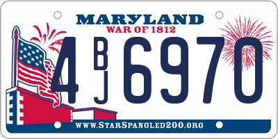 MD license plate 4BJ6970