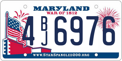 MD license plate 4BJ6976