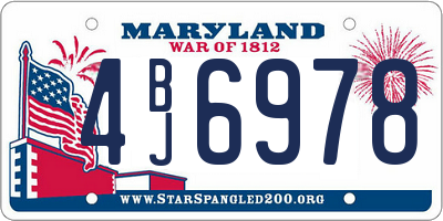MD license plate 4BJ6978