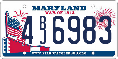 MD license plate 4BJ6983
