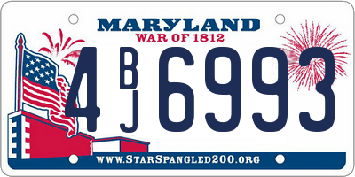 MD license plate 4BJ6993