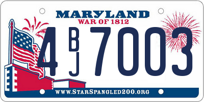 MD license plate 4BJ7003