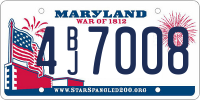 MD license plate 4BJ7008
