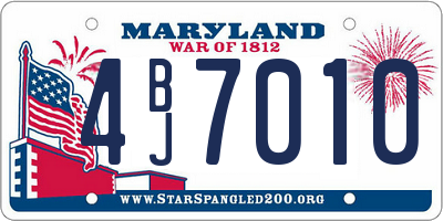 MD license plate 4BJ7010