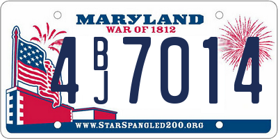 MD license plate 4BJ7014