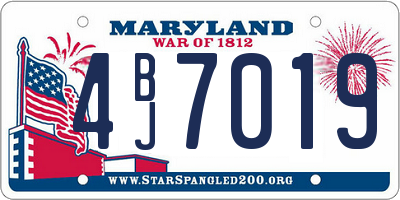 MD license plate 4BJ7019