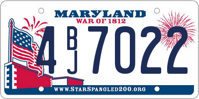 MD license plate 4BJ7022