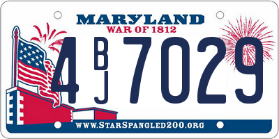 MD license plate 4BJ7029