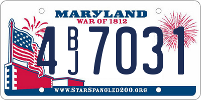 MD license plate 4BJ7031