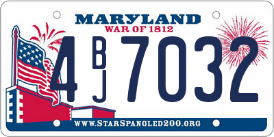 MD license plate 4BJ7032