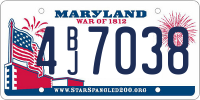 MD license plate 4BJ7038