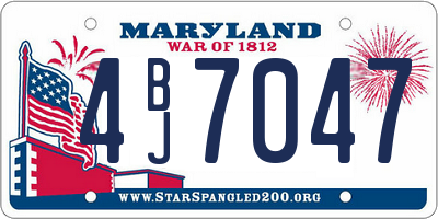 MD license plate 4BJ7047