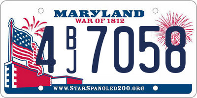 MD license plate 4BJ7058
