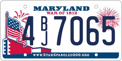 MD license plate 4BJ7065