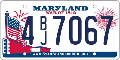 MD license plate 4BJ7067