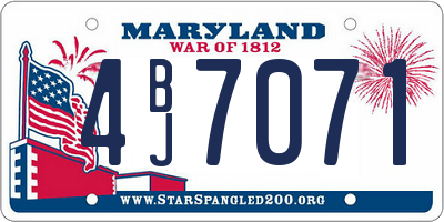 MD license plate 4BJ7071
