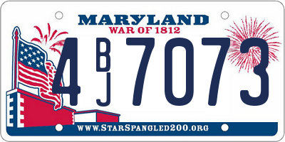 MD license plate 4BJ7073