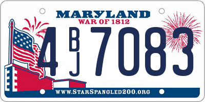 MD license plate 4BJ7083