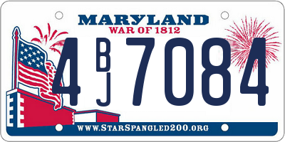 MD license plate 4BJ7084