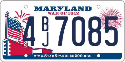MD license plate 4BJ7085